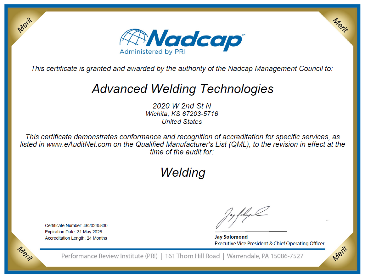 Nadcap certificate